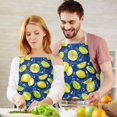 thumbnail image 3 of Yellow Lemon Fruit Slices Blue Pattern Apron-Garden Aprons for Women with Pockets-Cotton Linen Waterproof Kitchen Cooking Gardening Aprons Adjustable for Kitchen,Cooking,BBQ and Salon 33x27 Inch, 3 of 7