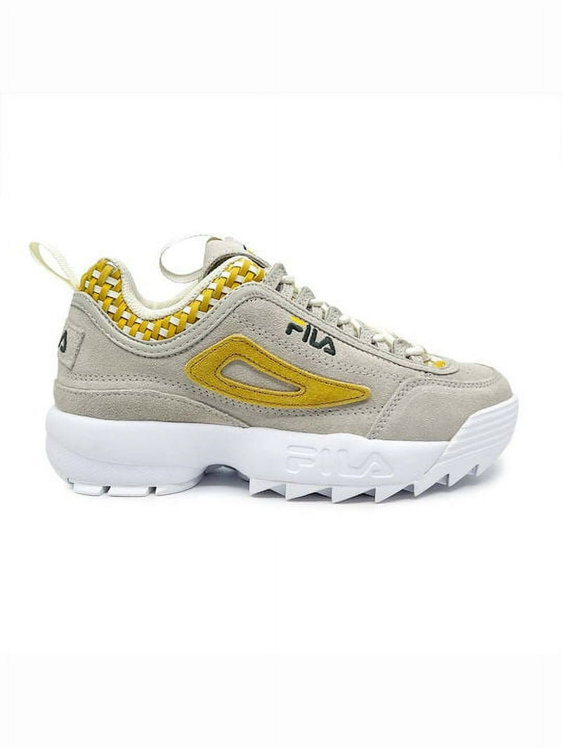 FILA Women's Disruptor II Woven Sneaker Gardenia/Banana/Thyme