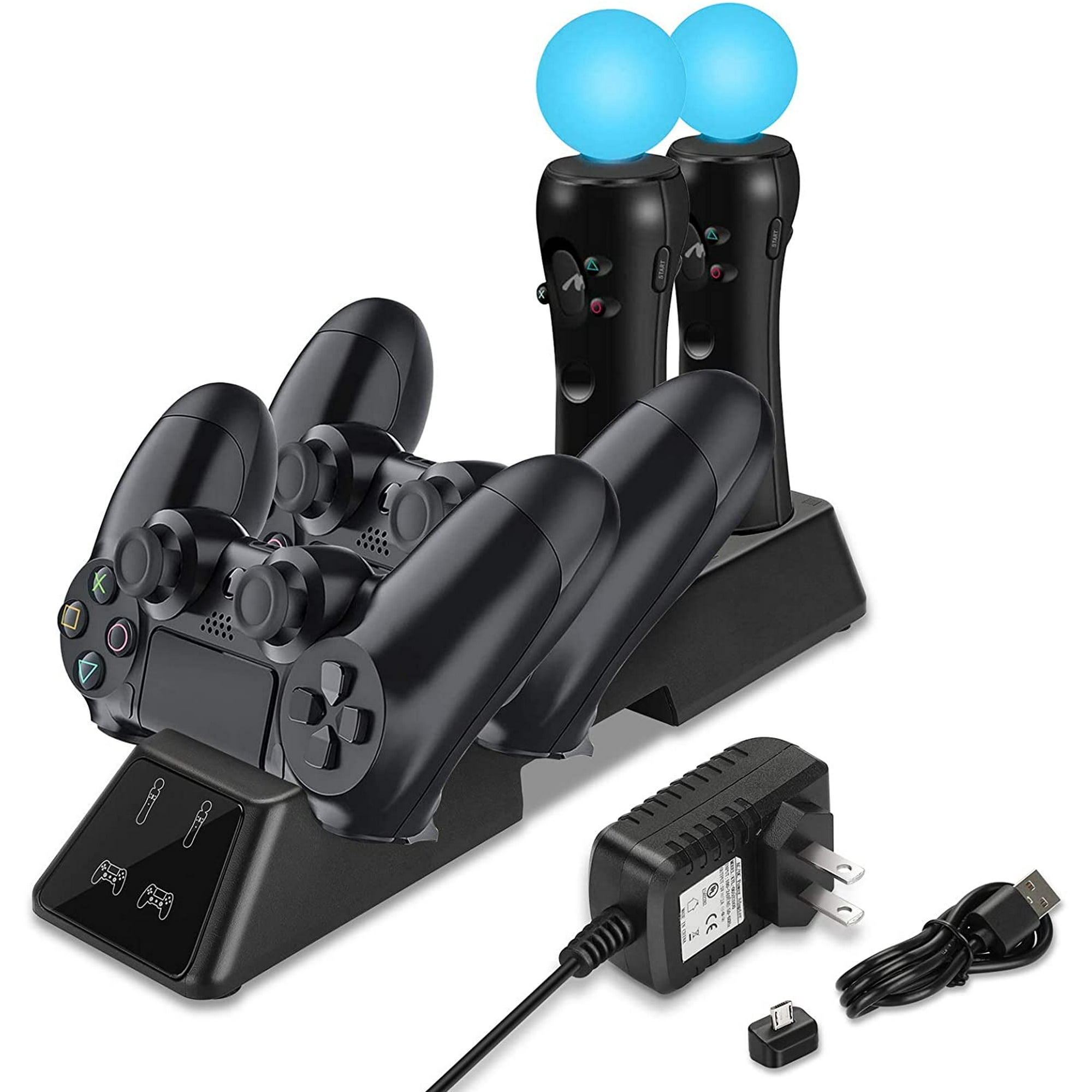 Upgraded PS4 Controller Charger, 4 in 1 Controller Charging Station Dock with Wall Adaptor, Quad Charger Compatible Playstation4 / PS4 / PS4 Slim / PS4 Pro Controller | Walmart Canada