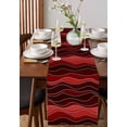 thumbnail image 4 of Red Ombre Table Runner Cotton Linen 36 Inch Holiday Dresser Scarves, Abstract Art Moire Ocean Waves Tablerunner for Kitchen Coffee Dining Bedroom Home Living Room Dinner Scarf Décor 13''x36'', 4 of 9