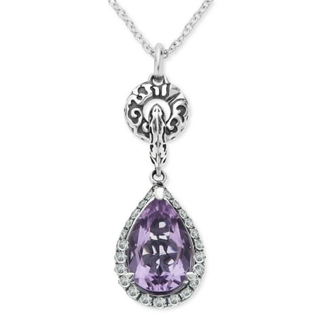 Evert deGraeve 3 1/10 ct Amethyst & White Sapphire Pendant Necklace in Sterling Silver