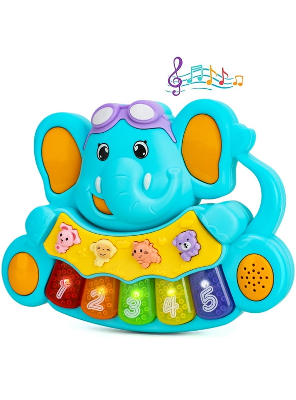 TOY Life Baby Piano Toys, Baby Toys 0 3 6 12 18 Months, Elephant Infant Toys, Newborn Baby Musical Toys, Light Up Toys for Boys Girls Toddlers, Baby Gifts for 0 3 6 12 18 Months, Baby Einstein Piano T