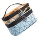 thumbnail image 2 of Bolsa de maquillaje de doble capa Estuche de almacenamiento vertical portátil Bolsa de cosméticos de gran capacidad para viajes Azul, 2 of 12