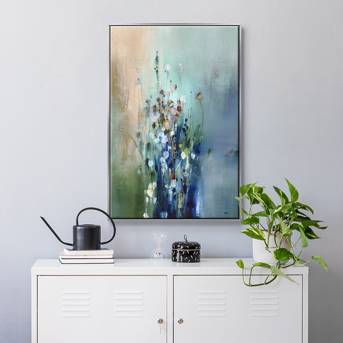 Current Air II Framed Premium Gallery Wrapped Canvas - Ready to Hang - 25 x 37 - Silver Floating Frame