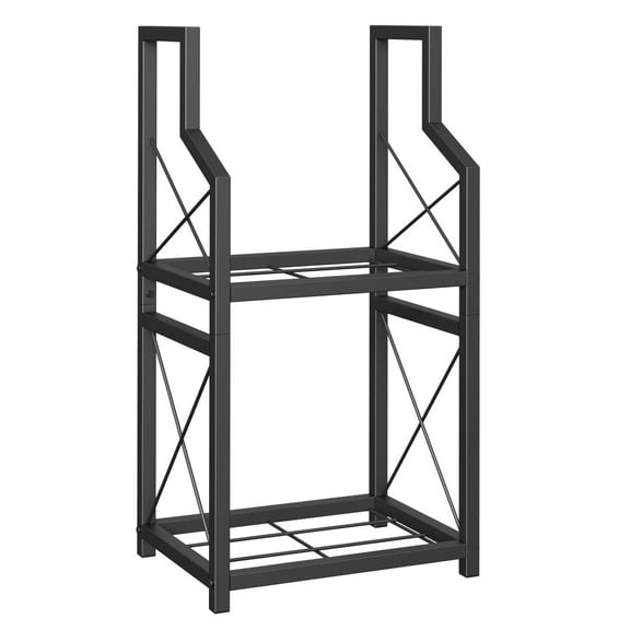 Heavy-Duty 2-Tier Firewood Rack - Indoor/Outdoor Log Holder, 31.5" H x 13.4" D, Rust-Proof & Elevated Design for Airflow