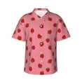 thumbnail image 2 of Xecao Strawberries print Hawaiian shirt - a stylish short-sleeve button-down for men, perfect for casual beach and tropical outings., 2 of 9