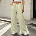 thumbnail image 2 of BUIGTTKLOP Womens Sweatpants Fleece Lined Wide Leg Sweat Pants Cotton Elastic Waisted Trousers with Pockets, 2 of 8