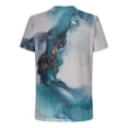 thumbnail image 4 of Clerance-Sale Mens Shirts Fashion Marbling Printing Short Sleeve Men's T-shirts Stylish Big & Tall Plus Size Mens Tops Workout Trendy Crew Neck Daily Tank Tops Men(Sky Blue,3XL), 4 of 5