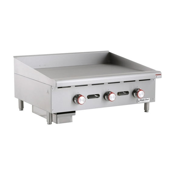 Magic Chef Commercial 36 in. Commercial Thermostatic Countertop Gas Griddle in Stainless Steel
