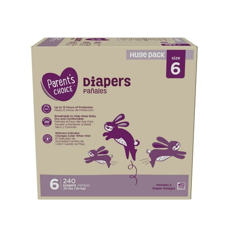 Parent's Choice Diapers, Size 6, 240 Diapers (Mega Box) - Walmart.com