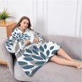 thumbnail image 5 of Oversized Wearable Blanket Hoodie,Purple Floral and Petal Pattern Sherpa Blanket Hoodie with Super Pockets,Super Warm Fuzzy Pullover for Women & Men, 5 of 6