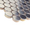 thumbnail image 2 of SomerTile Meta Penny Round 11-3/4 in. x 11-3/4 in. x 8 mm Stainless Steel Metal Over Ceramic Mosaic Tile, 2 of 8