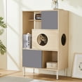 thumbnail image 3 of ZephyPaws 44.5" Stylish 2-in-1 Modern Cat Tree Bookshelf with Hidden Litter Box Enclosure, Multi-Level Wooden Climbing Structure with Ample Storage Space for Cats and Home Organization, 3 of 13