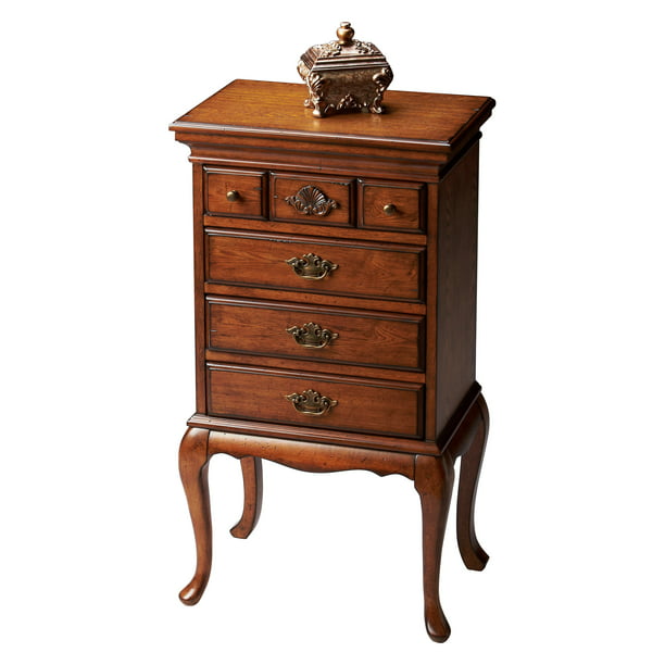 Queen Anne Jewelry Armoire Cherry, Queen Anne Jewelry Armoire