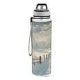 thumbnail image 2 of Sports Water Bottle 1000ML Tritan Food Grade Clear Water Bottle Fitness Outdoor Sports Bike Picturesque Snow, 2 of 7