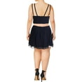 thumbnail image 5 of B. Darlin Womens Juniors Sequined Beaded Two Piece Dress Navy 3/4, 5 of 5