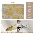thumbnail image 2 of Sm:)e Floral Vinyl Placemats Set of 6, Heat Resistant Non-Slip Place mats for Dining Table, Washable Durable PVC Vinyl Woven Table Mats, Yellow, 2 of 7