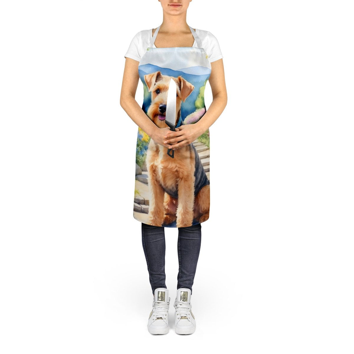 Lakeland Terrier Spring Path Apron 27 in x 30 in