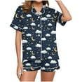 thumbnail image 4 of Levmjia Womens Pajama Set Cotton Short Sleeve Sleepwear Loose Comfortable 2 Piece Pajamas for Women Soft Breathable Nightwear Wear Home Outfit Summer, 4 of 7