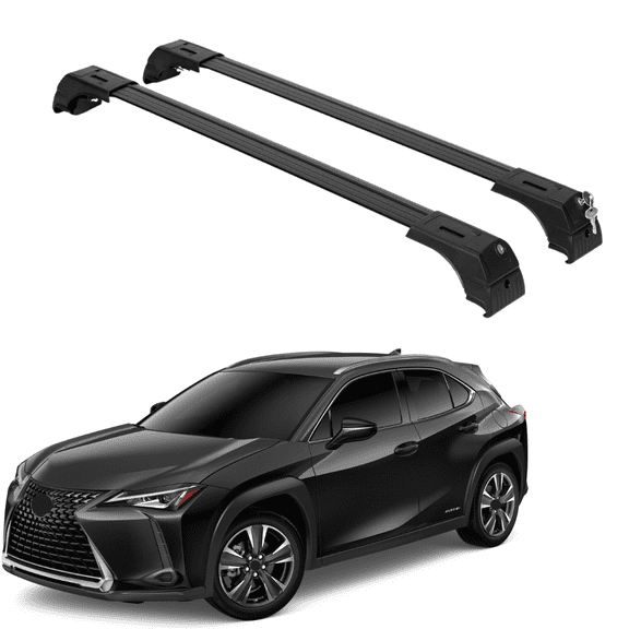 ERKUL Roof Rack Cross Bars Fit for Lexus UX UX200 UX250H 300h 2019-2025 | Aluminum Crossbars with Anti Theft Lock for Rooftop | Compatible with Flush Rails - Black