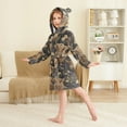 thumbnail image 2 of FORMRS Niños Bathrobe Unisex Hooded Robe Soft Plush Pajamas Sleepwear, Size 2-3T, Cows and Flowers, 2 of 7