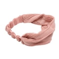 thumbnail image 3 of Unique Bargains 1 Pc Headband Knitted Hollow Wide Hairband for Women Pink, 3 of 5