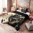 thumbnail image 2 of Manfei Zen Red Sun Cliff Twin Comforter Sets for Girls Women, Chinese Temple Bedding Set, Beige Black Red, Black Reversible 2pcs, 1 Comforter and 1 Pillowcase, 2 of 6