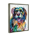 thumbnail image 3 of Stupell Happy Dog Bold Rainbow Style Animals & Insects Painting Gray Floater Framed Art Print Wall Art, 3 of 6