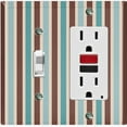 thumbnail image 1 of Metal Light Switch Wall Plate Outlet Cover (Green Brown Striped Wall - Single Rocker), 1 of 2