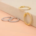 thumbnail image 6 of BERRICLE Sterling Silver Cubic Zirconia CZ Medium Fashion Inside-Out Hoop Earrings for Women 1 inch, Yellow Gold Flashed, 6 of 8