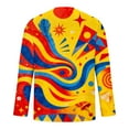 thumbnail image 4 of Fewfanhot Long Sleeve T Shirt Men Mardi Gras Shirts Long Sleeve Crewneck Classic Carnival Print T-Shirt, 4 of 5