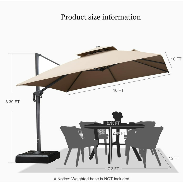 amazon patio umbrella 11 ft Amazon.com : PURPLE LEAF 11 Feet Patio Umbrella Outdoor Cantilever Round  Umbrella Aluminum Offset Umbrella with 360-degree Rotation for Garden Deck  Pool Patio, Grey : Patio, Lawn & Garden