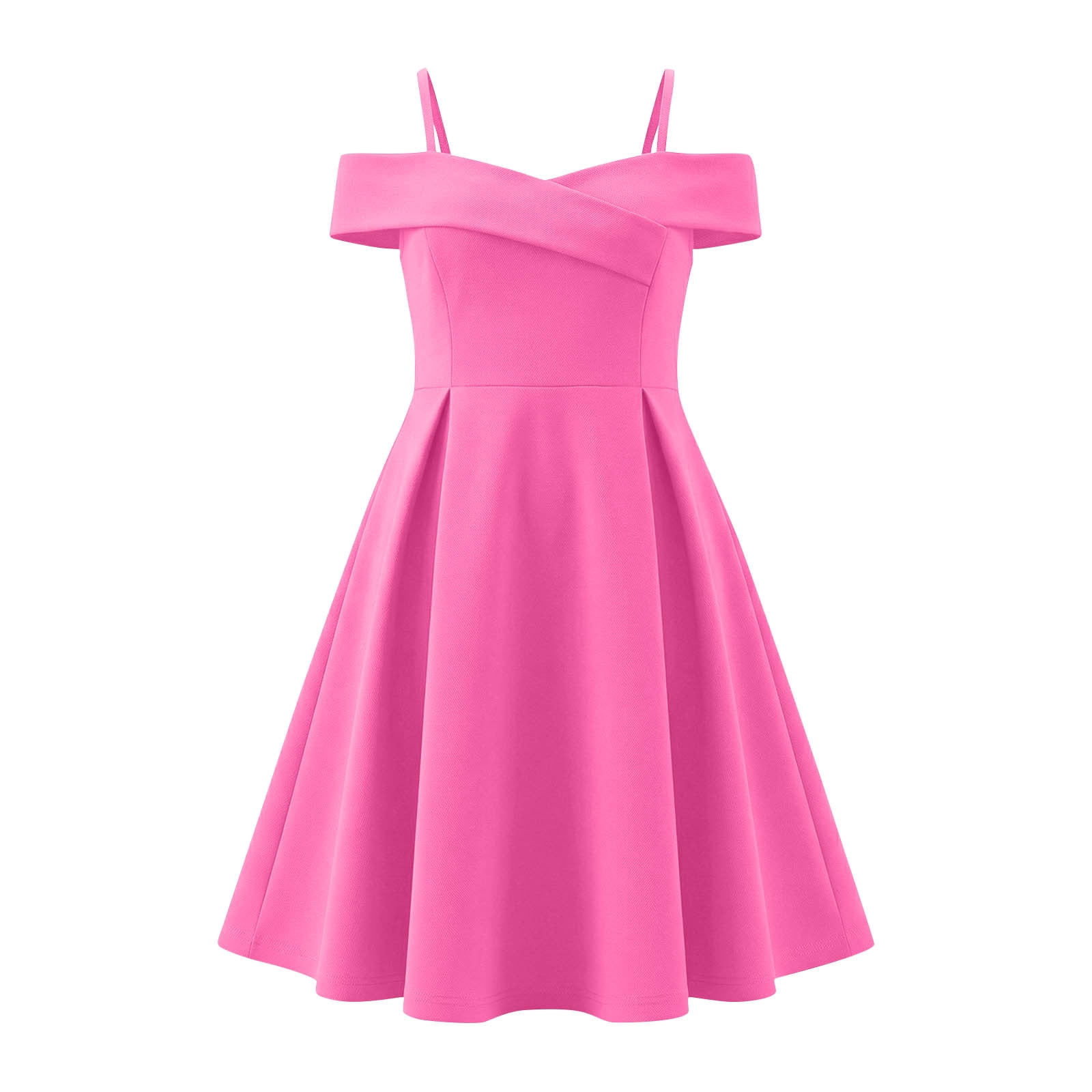 ATOGUTA Girls Sun Dress Flowy Long Tween Formal Dress for Wedding Birthday Party Dance Gown Size 6-14, Hot Pink