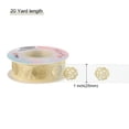 thumbnail image 2 of 1 Inch 20 Yard Wide Organza Wired Sheer Chiffon Ribbon Gold Rose Printed for Gift Wrapping Bow Wedding Bouquet, 2 of 6