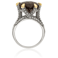 thumbnail image 3 of 925 Sterling Silver Vintage Trillion Brown Smoky Quartz Ring Gemstone Band, 3 of 9