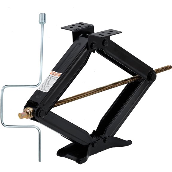 Mescukay RV Trailer Stabilizer Jacks, 7500lb Capacity, Heavy Duty Scissor Leveling Jack with Handle for Camper, 24" Height, Easy Setup