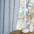 thumbnail image 5 of Mainstays Como Textured Light Filtering Indoor Curtain Panel Pair, Set of 2, Light Blue, 37” W x 63”L, 5 of 8