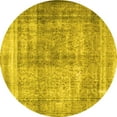 thumbnail image 1 of Ahgly Company Machine Washable Indoor Round Persian Yellow Traditional Area Rugs, 7' Round, 1 of 4