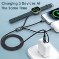 thumbnail image 6 of 2 Pack 3-in-2 Charging Cable Compatible with Apple Watch Ultra/SE/Series 10/9/8/7/6/5/4/3/2/1 & iPhone 16/15/14/13 & Galaxy S24 - 4FT USB-C/A Travel Charger, 6 of 7