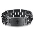 thumbnail image 1 of Minnieouse Punk Jesús Titanio Acero Ancho Brazalete Acero inoxidable Regalo de cadena de moda Grabado Cool Men Dual Ropa, zapatos y accesorios Miscelánea Negro Cristo Minnieouse AP014600-04, 1 of 6