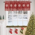 thumbnail image 4 of Vintage Red Winter Snowflakes Valances for Windows, 54 x 18in, Plant Pine Branch Minimalist Rod Pocket Kitchen Valance Curtain Light Filtering Window Treatments for Living Room Bedroom, 1 Panel, 4 of 7