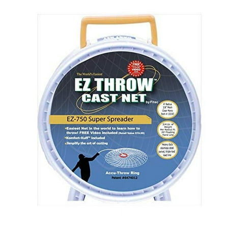 UPC: 0017341101433 | Fitec Super Spreader EZ Throw 750 4 x 3/8 Fishing Cast Net Clear 3/4 lbs Weights