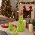 thumbnail image 6 of Yastouay 3Pcs Mini Christmas Tree,Lime Green Cristmas Tree,Furry Tabletop Xmas Cone Tree Christmas Decorations, 6 of 7