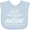 thumbnail image 3 of Inktastic Yeah My Great Grandson is Pretty Awesome Boys or Girls Baby Bib, 3 of 4