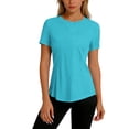 thumbnail image 5 of hlysgo UPF 50+ UV Shirts for Women Long Sleeve Workout Sun Shirt Quick Dry Athletic Hiking Running Tops Blue,2xL, 5 of 5