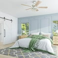 thumbnail image 2 of Prominence Home Glenmont 52" Distressed White Ceiling Fan with 5 Blades, 3 Arm Seeded Glass Light Kit, Pull Chains & Reverse Airflow, 2 of 17