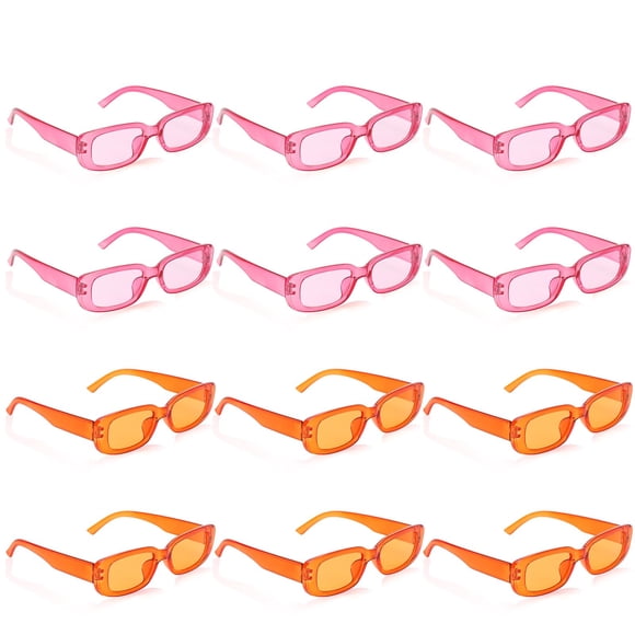 Gafas de Sol Retro Rectangulares SMAODSGN Rosa y Naranja Plástico x12