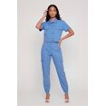 thumbnail image 2 of Women's Nylon Short Sleeve Cropped Button Front Shirt, 2 of 4
