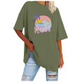 thumbnail image 1 of TSADFHJI Hauts de Noël pour Femmes Col en V T-Shirt Simple à Épaules Dénudées Décontracté Col Rond Manches Courtes T-Shirt Imprimé T-Shirt m Vert, 1 of 4