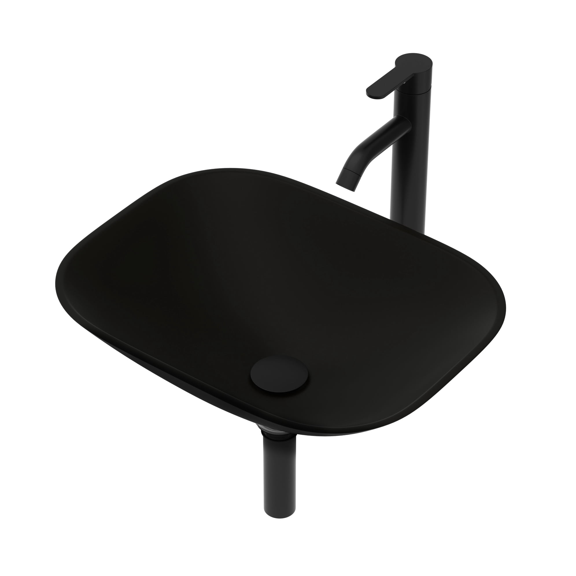 Bathroom Vessel Sink In Tempered Glass With Matte Black Faucet And Smooth-operating Pop-up Drain - Ensures Effortless Use & Art Basin For Various Settings